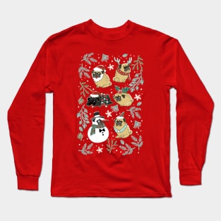 Christmas Pugs Long Sleeve T-Shirt